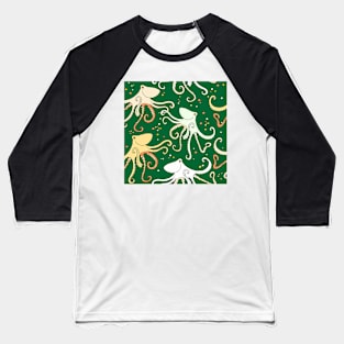 happy octopus on green Baseball T-Shirt